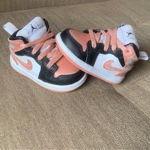 Toddler Air Jordan 1 Mid TD 'White Light Madder Root' size 4c